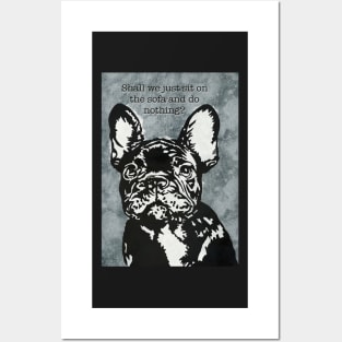 French Bulldog Linoprint Posters and Art